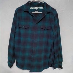 Mossimo Forest Green and Black Flannel L